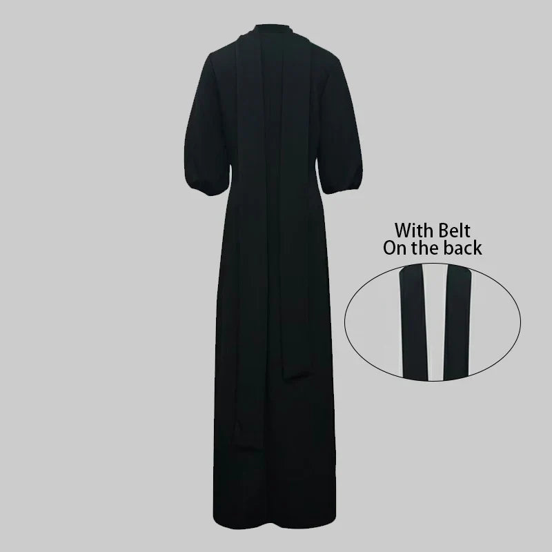 Wedding Prom Evening Gown Party Slit Maxi Dresses for Woman 2025 New Lace Up Gold Button Womens Black Autumn Long Dress
