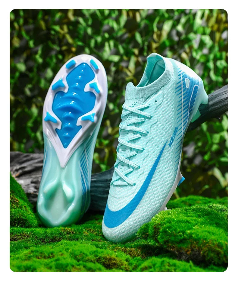 New Men Football Boots Ultralight Soccer Shoes Cleats Long Spikes Match Breathable Indoor Sneakers Training Drop Shipping