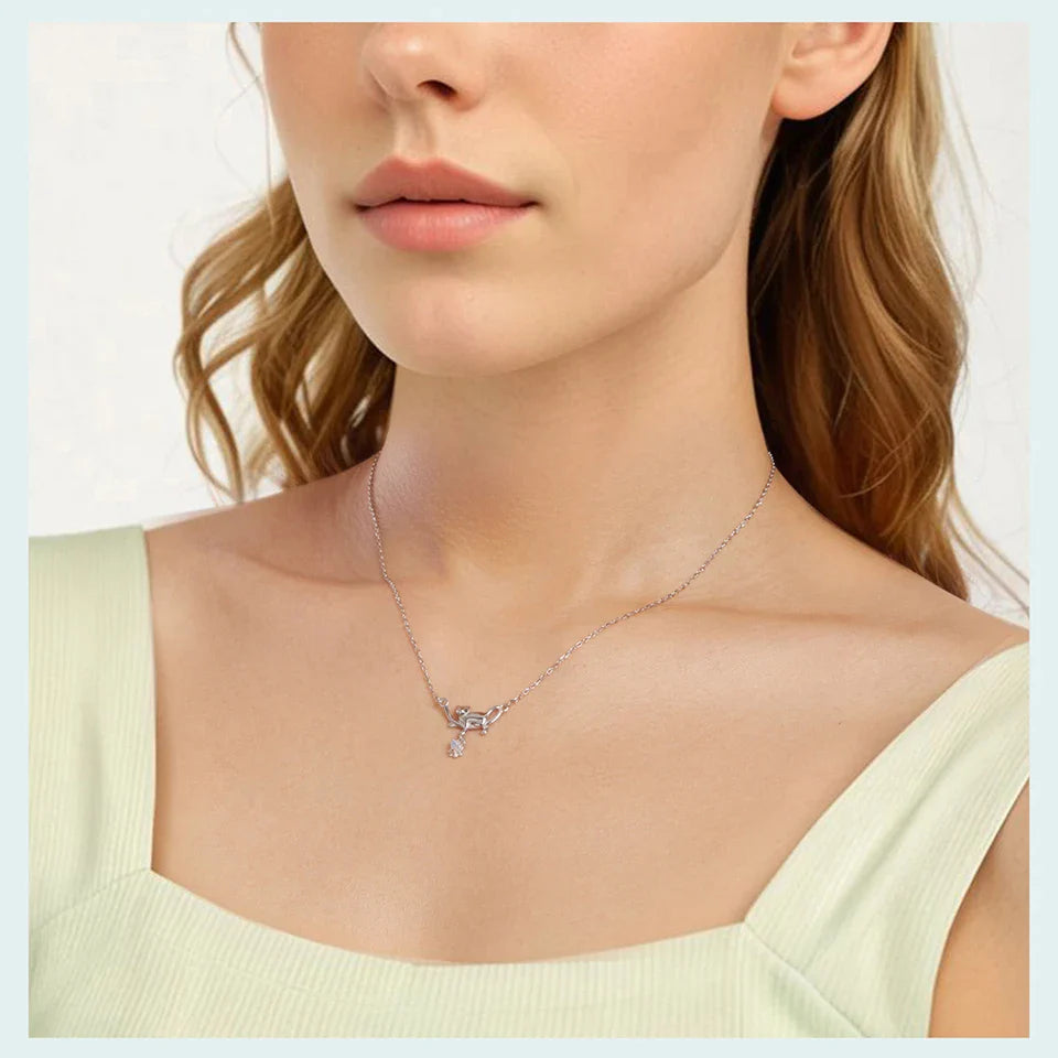925 Sterling Silver Cat Necklace for Women - Cat Jewelry Gifts for Cat Lovers Fashion Birthday Graduation Gift SCN533