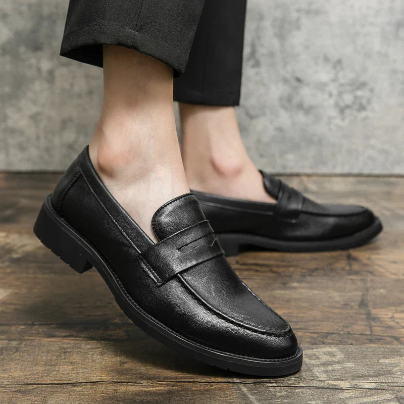 Black Men Loafers Soft Moccasins High Quality Spring Autumn Genuine Leather Shoes Men Business Office Dress Shoes Zapatos