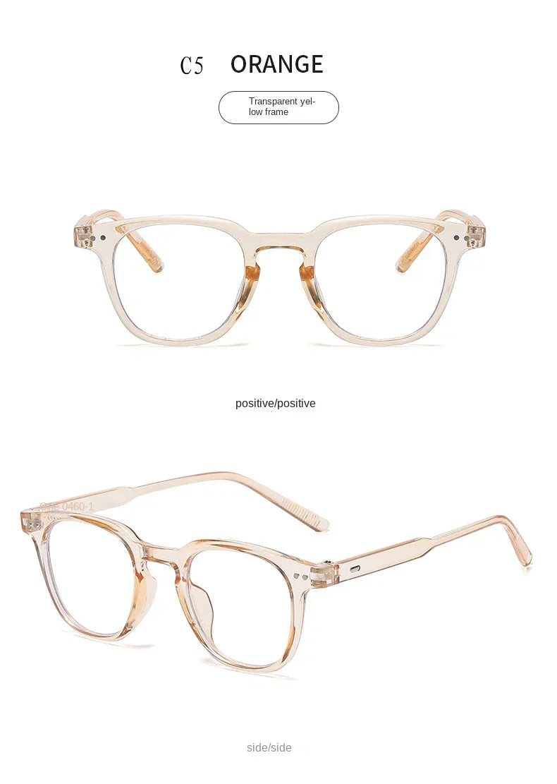 2024 New Fashion Y2K Style Glasses Frame Retro Square Glasses for Women Lady Decorative Eyeglasses Korean Powder Blusher Eyewear