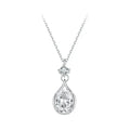 925 Sterling Silver Necklace for Women Cubic Zirconia Round Cut Pendant Necklace Dainty Jewelry Gifts for Women BSN402