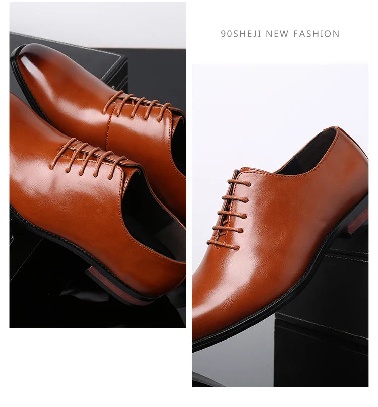 Fashion Business Dress Men Shoes Classic Leather Men's Formal Shoes Comfortable Slip On Dress Shoes Men Oxfords Size 47 48