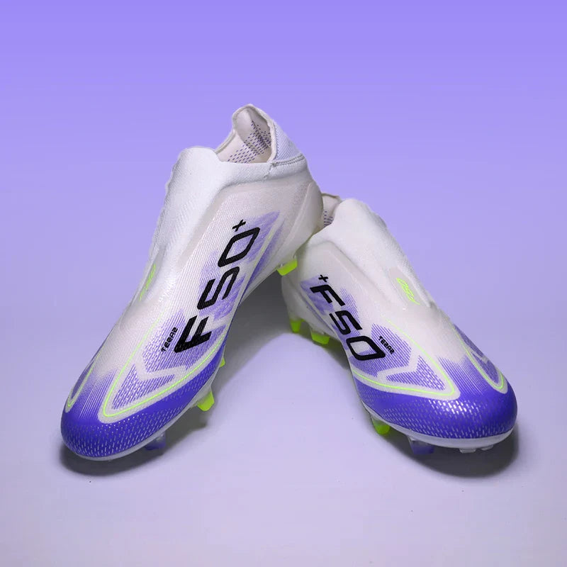 2555 High Quality Mens Soccer Shoes SLIP-ON Non-Slip Turf Soccer Cleats Boys TF/FG Training Football Boots Chuteira Campo F50