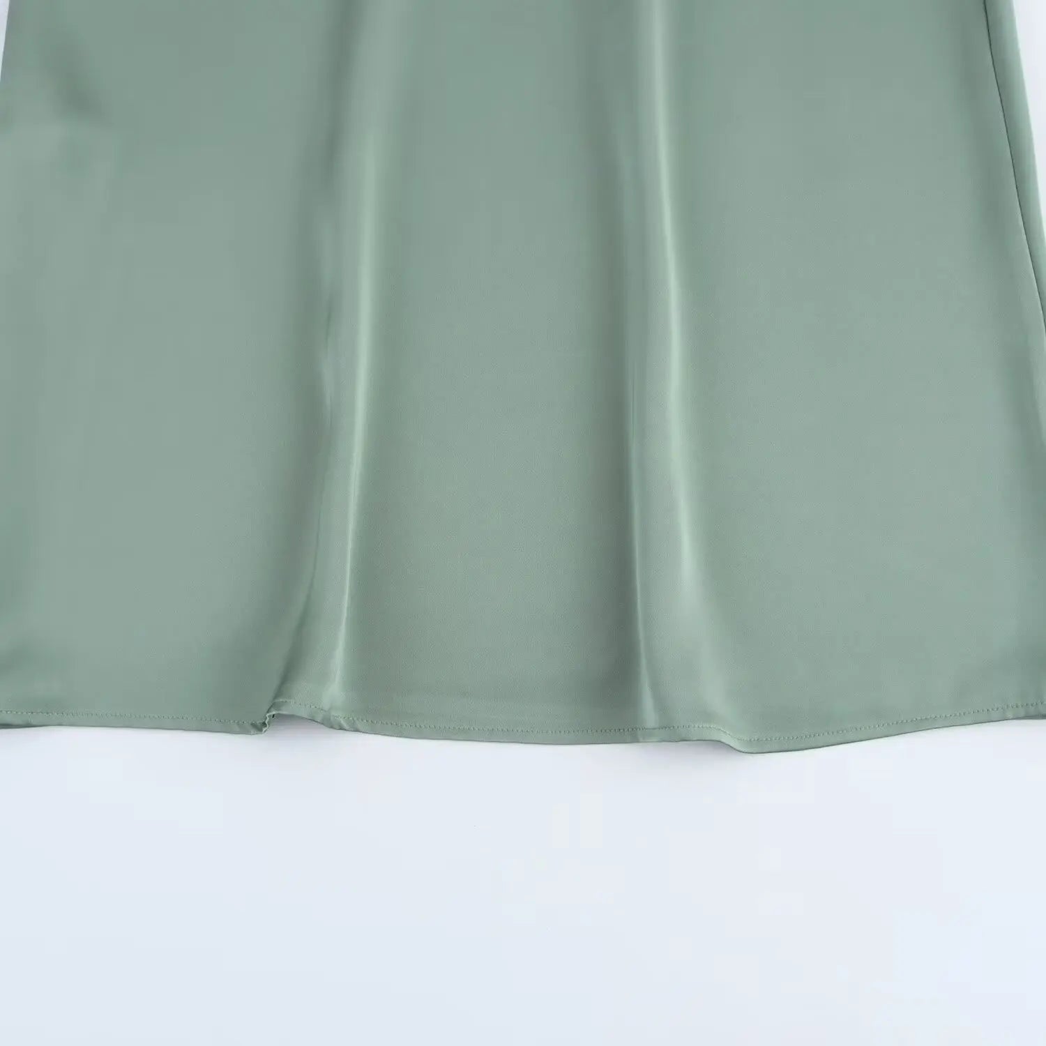 Women Elegant Solid Satin Dress Sexy V Neck Short Sleeve Midi Dress 2025 New Fashion Summer Lady Holidays Party Dress