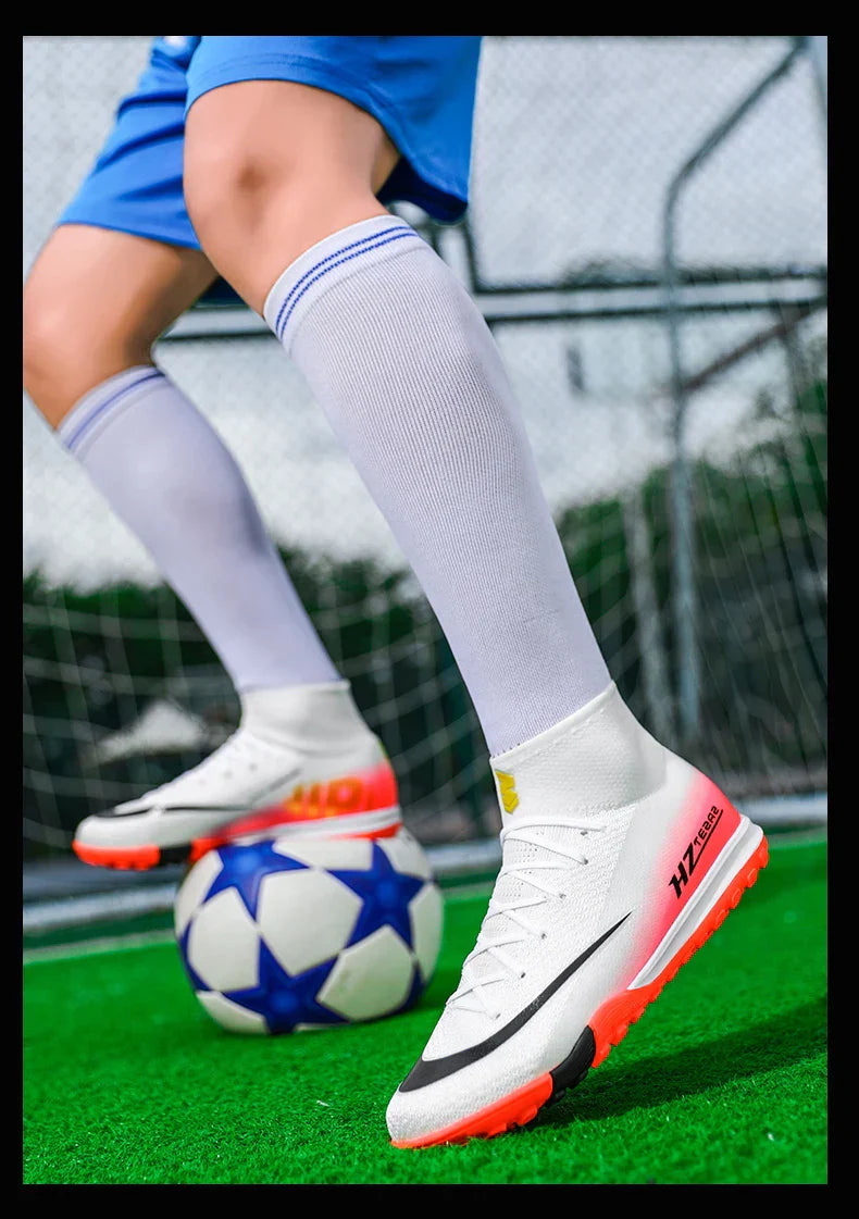 New Men Soccer Shoes Breathable Cleats Football Boots Training Boys Long Spikes Adult Outdoor Sport Non Slip Match Comfortable