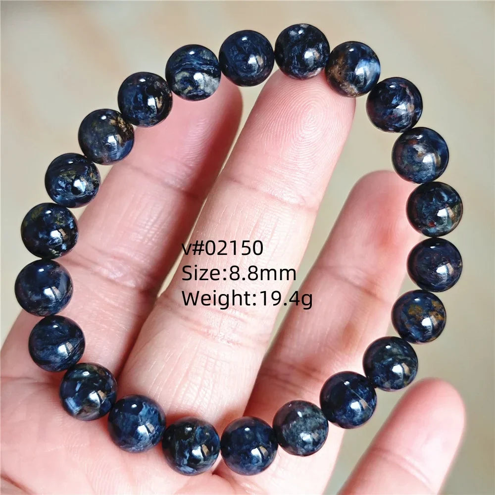 Natural Blue Pietersite Bracelet Women Men Beads Round Beads Chatoyant Cat Eye Fire Pietersite Namibia AAAAAA