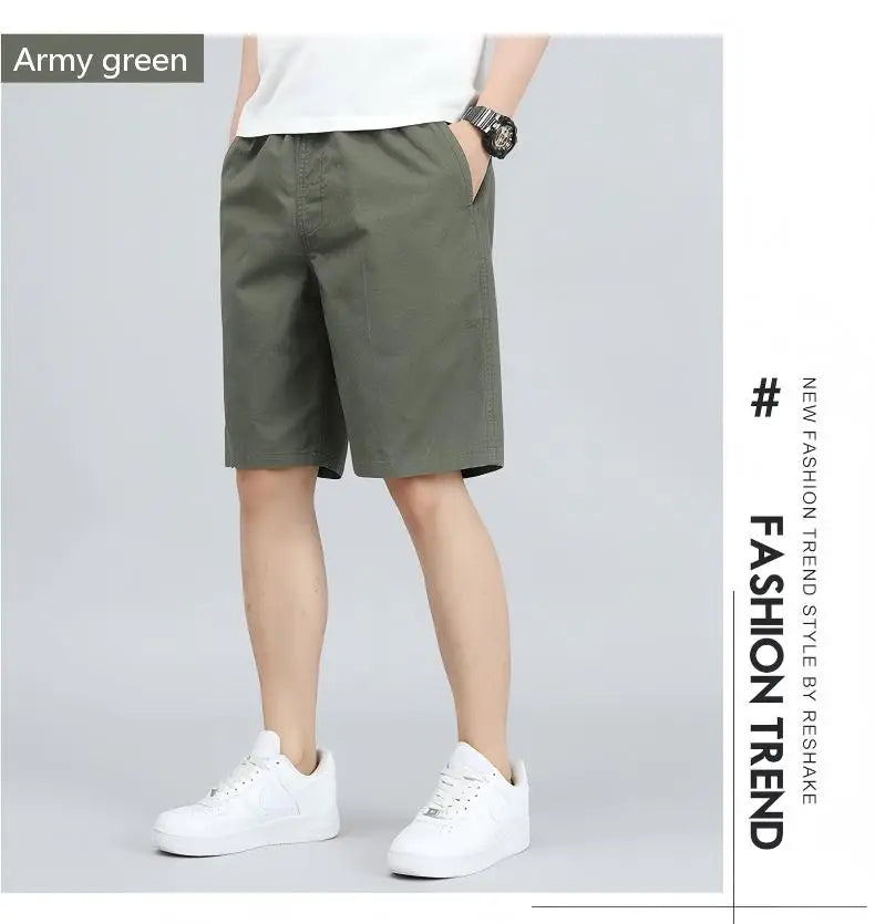 Men's Lightweight Cotton Summer Casual Shorts Loose Wide-Leg Fitness Exercise Work Shorts Comfortable Breathable