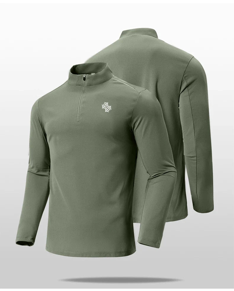 2026 New Autumn/Winter Men's Outdoor Sports Running Mountaineering Cycling Fitness Long Sleeve Breathable Elastic T-Shirt