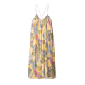 Sexy Floral Print Chiffon Print Loose Dress Women Cami Loose Beach Dress Fashion 2025 Summer Backless Female Dress