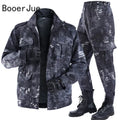 Labor Insurance Cloth Uniform Men's Soft Tracksuit Outdoor Suit Designer Clothes Black Python Pattern Wear-resistant Overalls