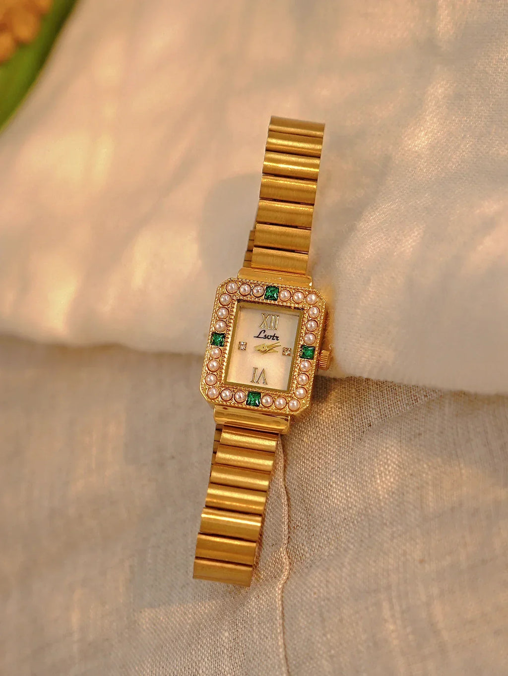 1 Piece of French Fashionable and Elegant Women's Quartz Watch with Mini Pearl Inlay, Palace Retro Bohemian Style, 30m Waterproof Women's Quartz Watch, Stainless Steel Strap, Comfortable and Durable, Suitable for Daily Wear,