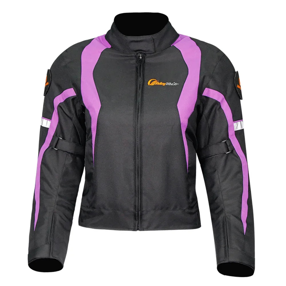 Woman Motorcycle Jacket Winter Warm Windproof Clothing Body Riding Safety Coat Built-in Protective Pads and Thermal Liner JK-64