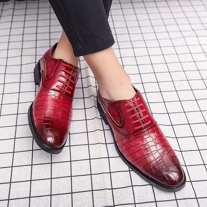 Spring Italian high-quality Blue Leather Shoes for Men men leather shoes Wedding Dress Shoes Patent mens loafers Big size:38-48