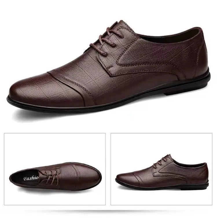 Pointed Toe Black Soft Men's Leather Shoes Comfortable Low Price Summer Male Casual Shoe Retro Elegant Designer Social Footwear