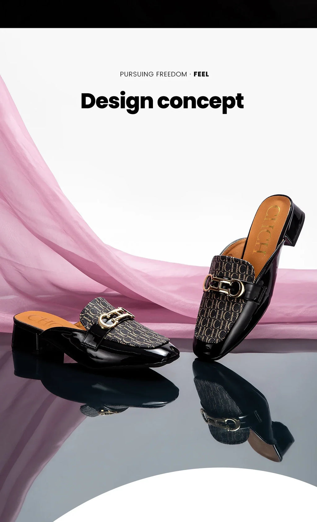 Buckle Mules for Women Round Toe Backless Flat Mules Slides Mules Shoes Ladies Slip-on Loafers students