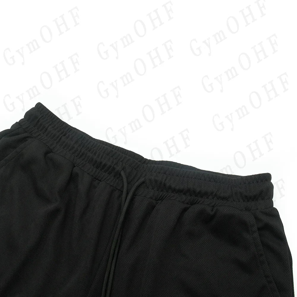 Funny Face 2 in 1 Shorts T Shirt Suits Men's Fitness Breathable Second Skin Compression Shirts Sets Gym Double Deck Shorts