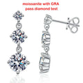 D VVS1 3.2CTTW Certified Moissanite Drop Earrings for Women Lab Diamond Wedding Jewelry 925 Sterling Silver Plated PT950