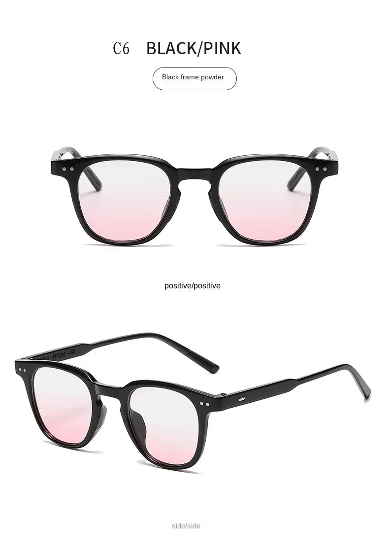 2024 New Fashion Y2K Style Glasses Frame Retro Square Glasses for Women Lady Decorative Eyeglasses Korean Powder Blusher Eyewear