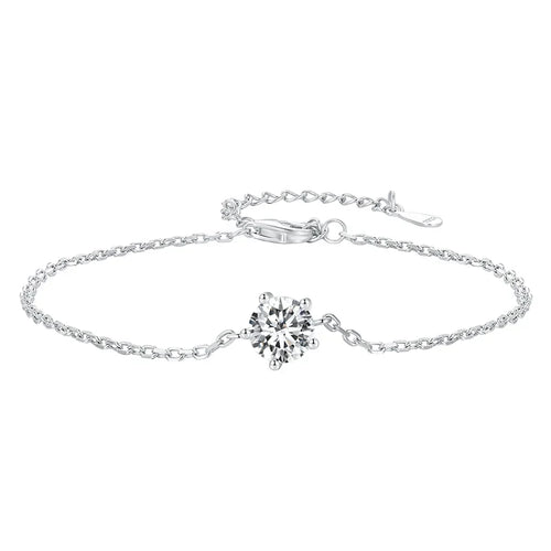 1CT Moissanite Bracelet Trendy 925 Sterling Silver Chain Charms For Women 2023 Classic Jewelry