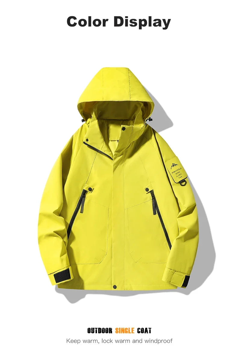 Women's Men's Waterproof Jacket Climbing Hiking Camping Trekking Windbreaker Unisex Outdoor Windproof Rain Coat Antifouling