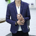 Blazer Summer Men's Fashion Gentleman Business Korean Version Trendy Performance Striped Banquet Host Casual Wedding Blazer