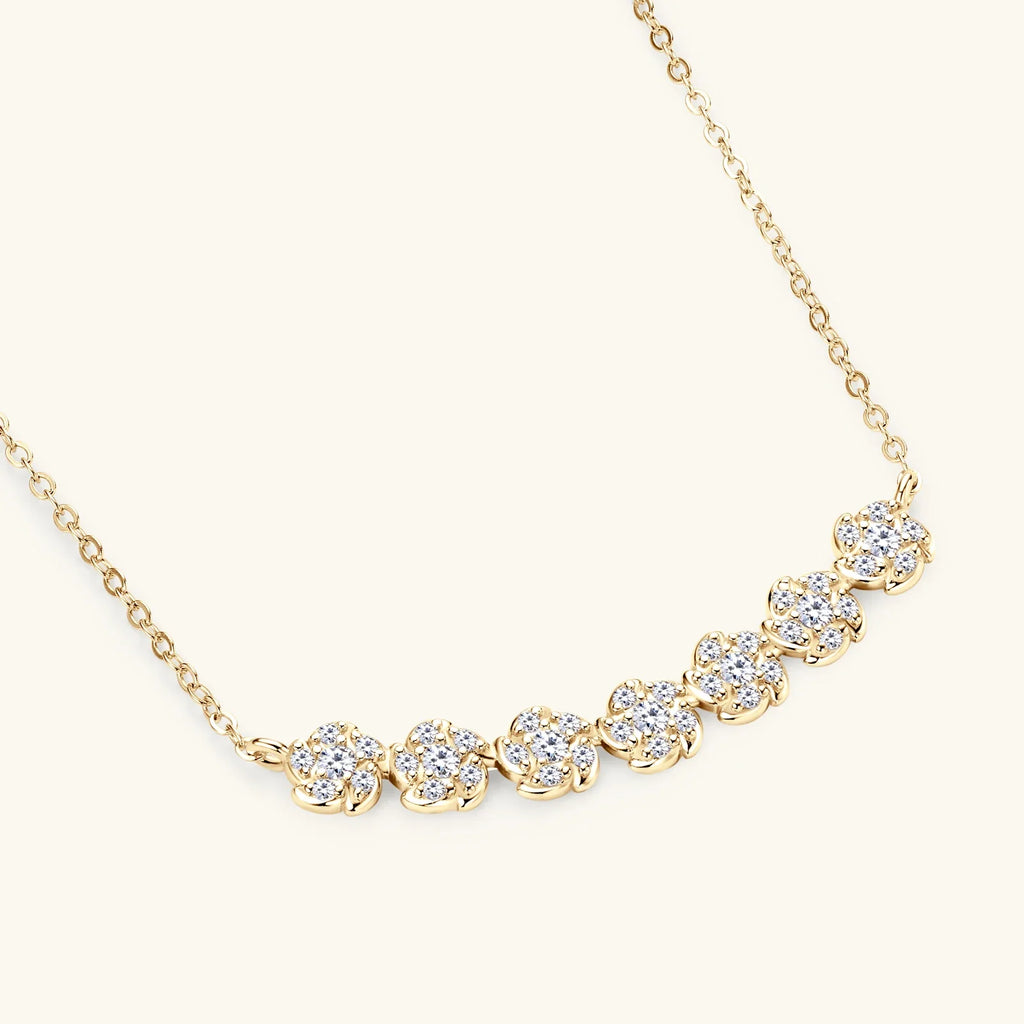Moissanite Diamond Necklaces for Women, Dainty 14k Gold/925 Sterling Silver Choker Necklace Gold Plated Jewelry Trendy Gift