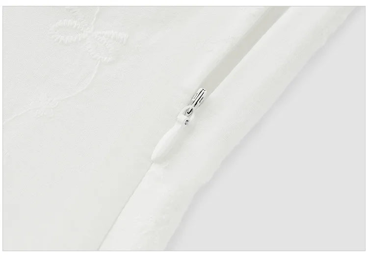 Dress Women Embroidered Elegant 2025 New Summer Lace-trimmed Collar Puff Sleeve Little White Dress for Summer