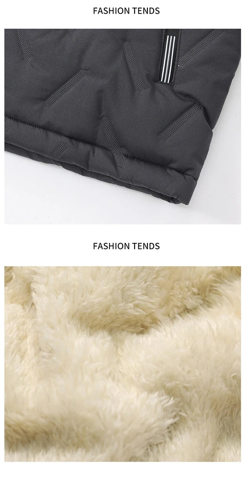 Unisex Large Size Lamb Velvet Fleece Lined Thickened Warm Vest Casual Fashion Collar Jacket M-7XL Couple Style Topwear