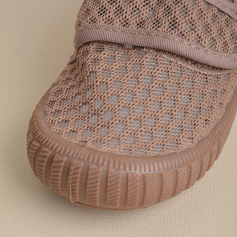 Light Colored Kids Mesh Flat Sneakers  Spring Summer Toddlers Daily Breathable Soft Durable Outdoor  Shoes EY8237