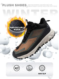 Men Hiking Shoes Outdoor Waterproof Resistant Sneakers Male Winter Comfort Plush Warm Casual Walking Shoes Non-Slip