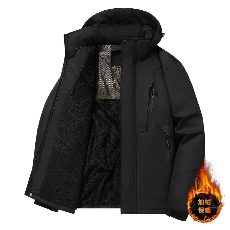 Large Size 8XL Winter Jacket Men Hooded Jumper Windbreaker Male Waterproof Windproof Warm Fleece Big Plus Thermal Outdoor Coat