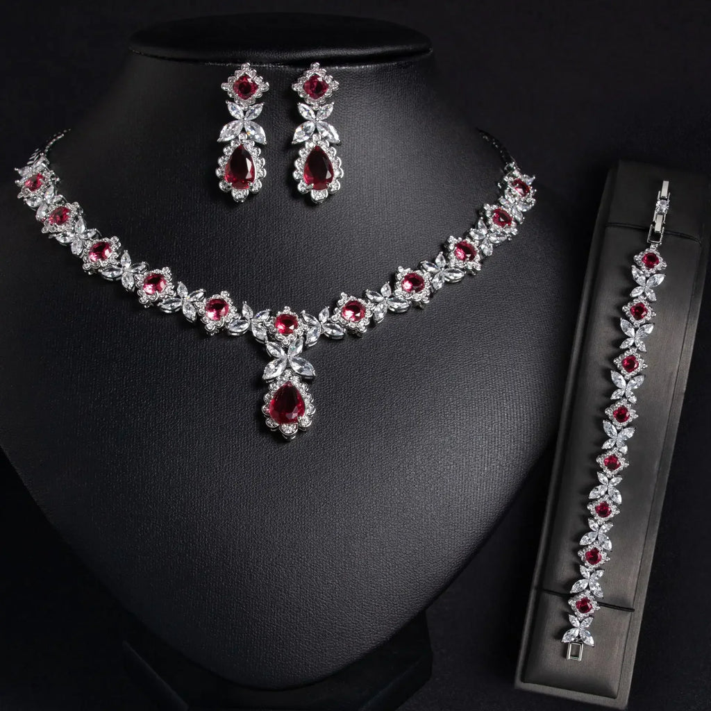 Pop Hot Stereo Jewelry Oil Painting Necklace Earrings Premium Multi-Color 2-Piece Wedding Travel Women's Holiday Gift M-1000