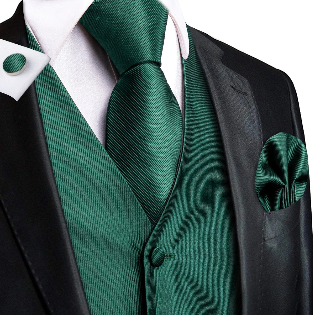 Green Mint Purple Mens Silk Vest Tie Jacquard Autumn Spring Suit Waistcoat Jacket Necktie Hanky Cufflinks for Men Wedding