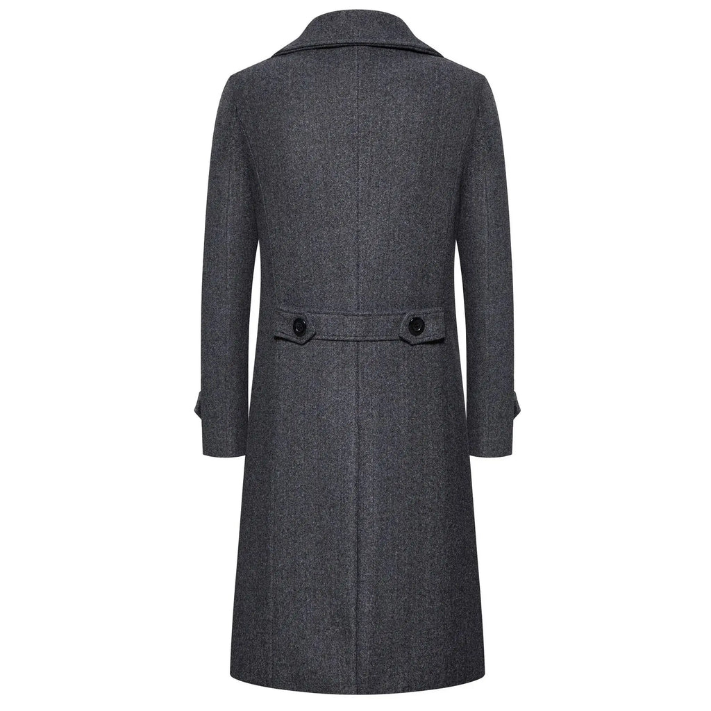 Spring Long Woolen Coats Men Fashion Double Breasted Trench Coats Autumn Turn Down Collar Slim Fit Windbreaker Male Outwear