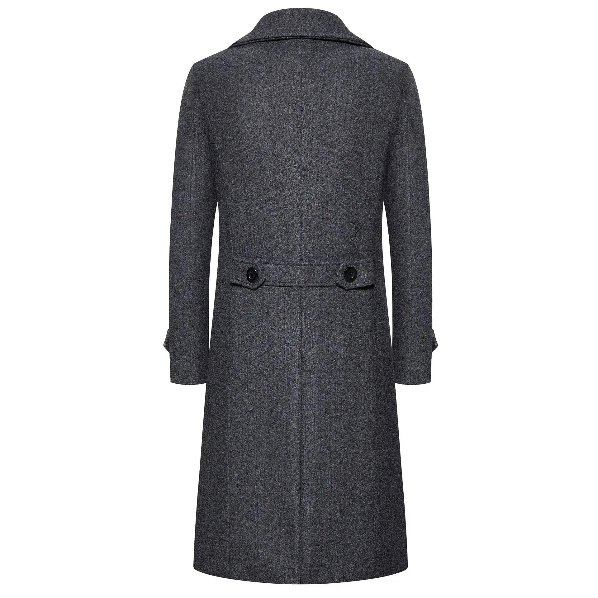 Spring Long Woolen Coats Men Fashion Double Breasted Trench Coats Autumn Turn Down Collar Slim Fit Windbreaker Male Outwear