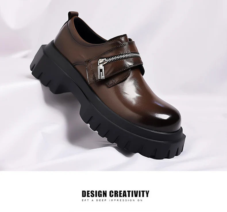 2026 New Derby men's leather shoes Thick bottomed British style design Leisure Party Business Office Luxury adult shoes