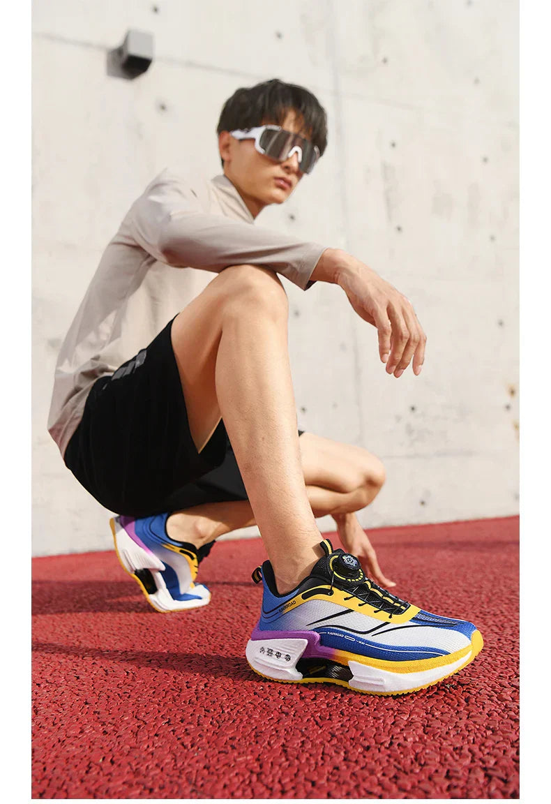 Family carbon plate running shoes for Boys Big Boys Student rotating button Technology TPU+ Popcorn high pop sneakers for girls