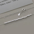 925 Sterling Silver Slide Block Sparkling Necklace Basic Chain Link Simple Fine Jewelry For Women Valentine's Day Gift