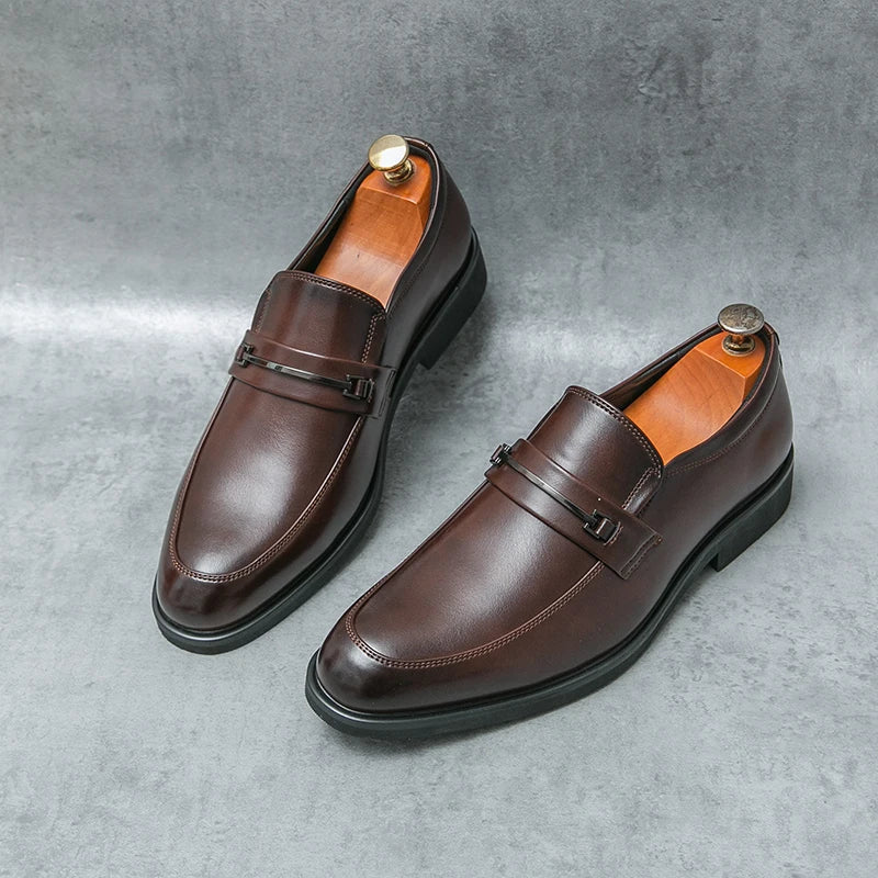 Men's Formal Leather Shoes – Classic Oxford Style, Genuine Leather, Black or Brown, EU 40–48