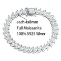 4x8MM D Color Marquise Cut Moissanite Bracelet 100% 925 Sterling Silver For Women Wedding Party Fine Jewelry