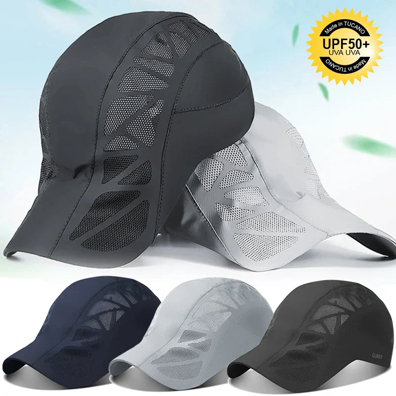 Sports Mens Sun Hats Breathable Mesh Quick-drying Visor Caps Outdoor