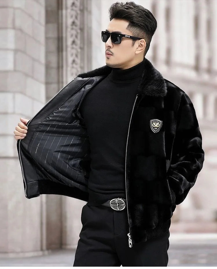 2025 Autumn and Winter Fashion Trend Plus Fleece Thickened Warm Jacket Men's Casual Loose Comfortable High-Grade Large Size Coat