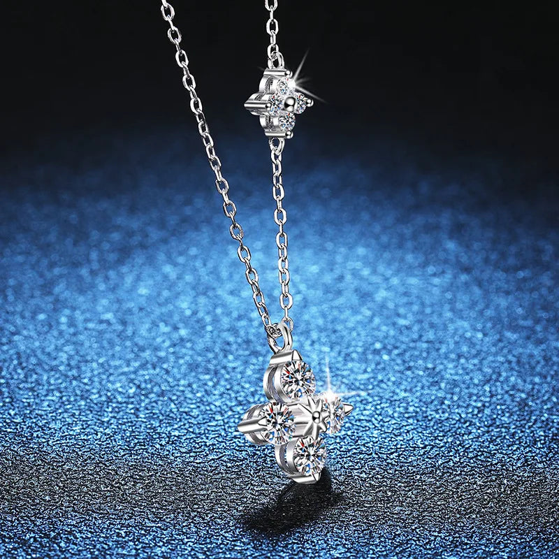 Clover GRA Certified 1.2cttw Moissanite Diamond Link Bracelet for Women 925 Silver Plated 18k Gold Hand Chain Bracelets