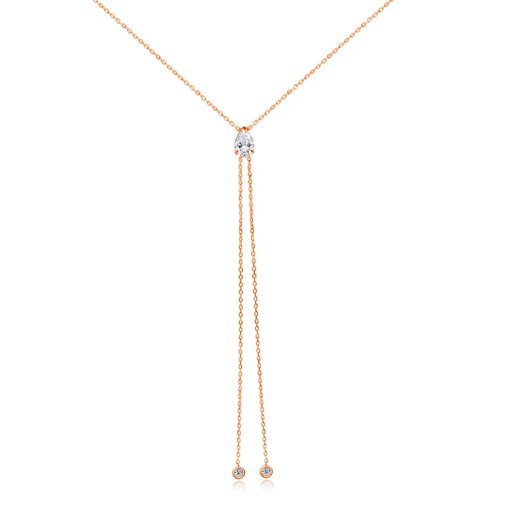 Moissanite Necklaces Pear Cut Pendant 1/2/3 ct GRA Certified Lab Diamond Girl Gift s925 Sterling Silver Dainty Necklace