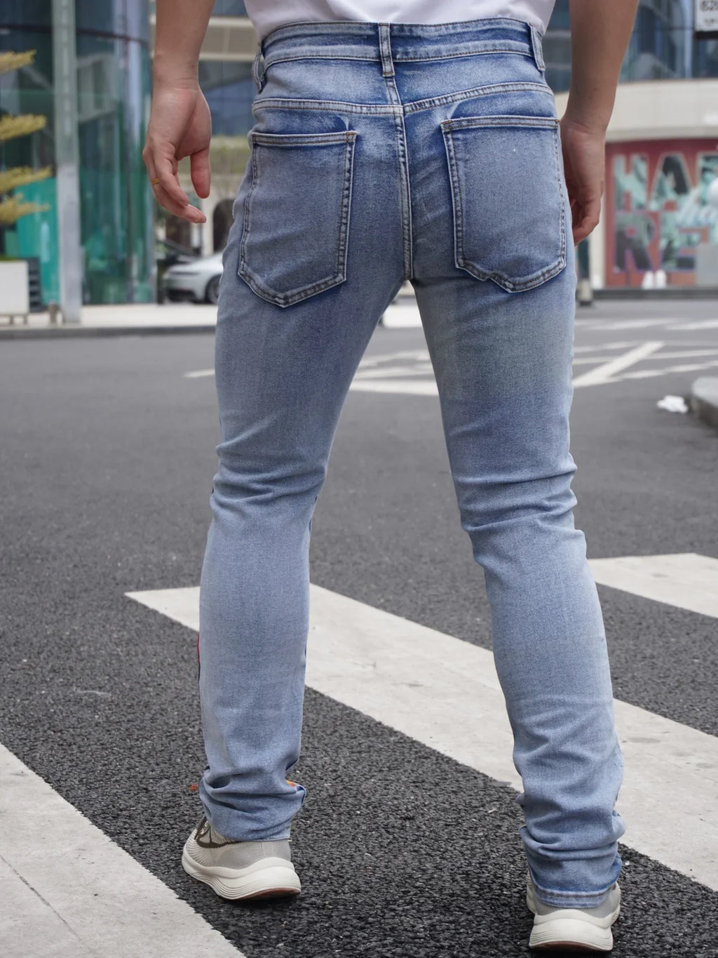 High Street Bestseller  Fashionable Print  Trendy Men's Jeans  Popular In Multiple Countries  On Sale With Free Shipping