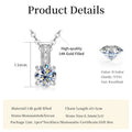 Dazzling 6.5MM 1.0CT Moissanite Pendant Necklace 14K Gold Filled Chain Necklace for Women Exquisite Wedding Jewelry Gift