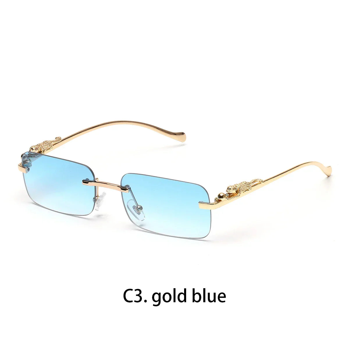 rimless sunglasses UV400 fashion square metal glasses for men women designer man's brand sun glasses shades for outdoor