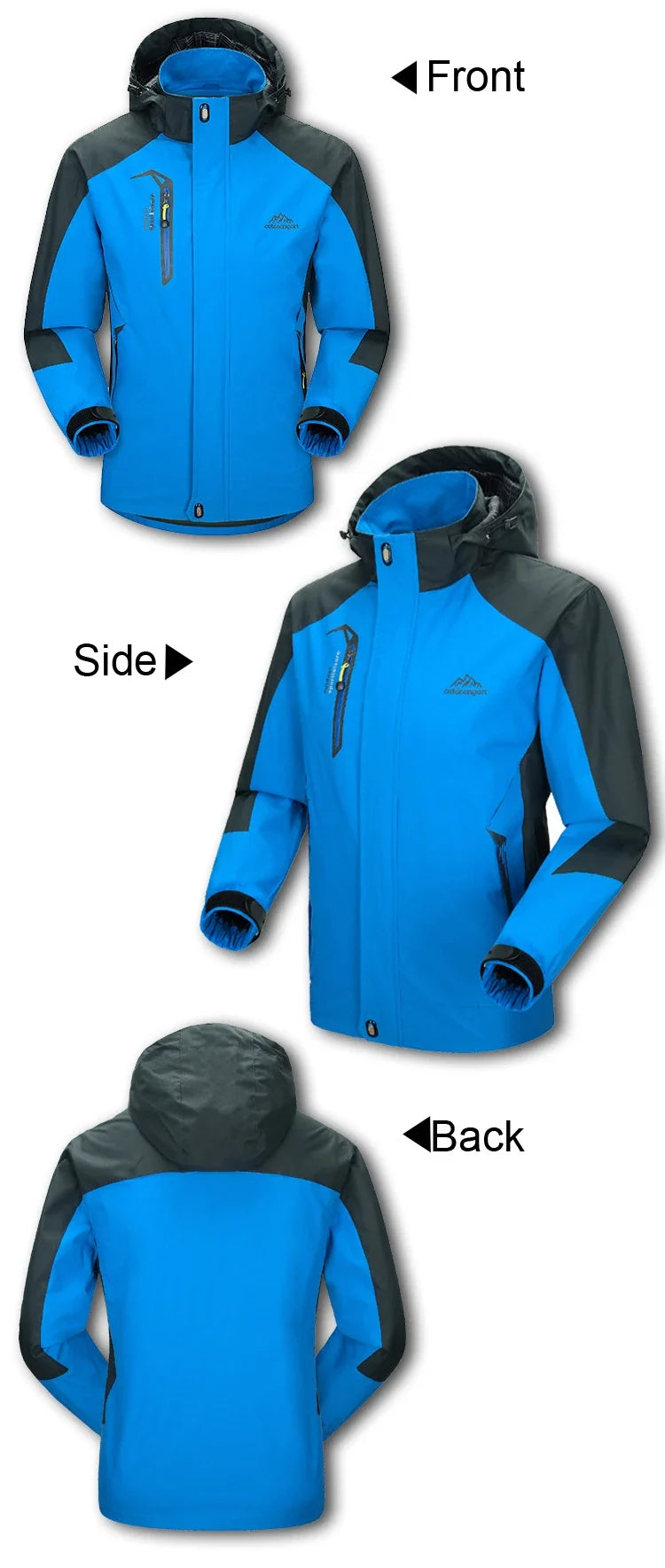 Camping Hiking Jacket Men Autumn Outdoor Sports Coats Climbing Trekking Windbreaker Travel Waterproof Jackets Black