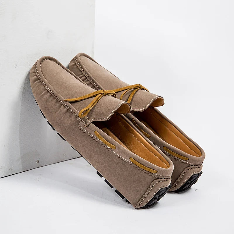Plus Size Handmade Beanie Shoes for Couples, Trendyy British Style Casual 45 Slip-On Driving 46 Large Size Plus Fat 47 Suede Leather Shoes 48